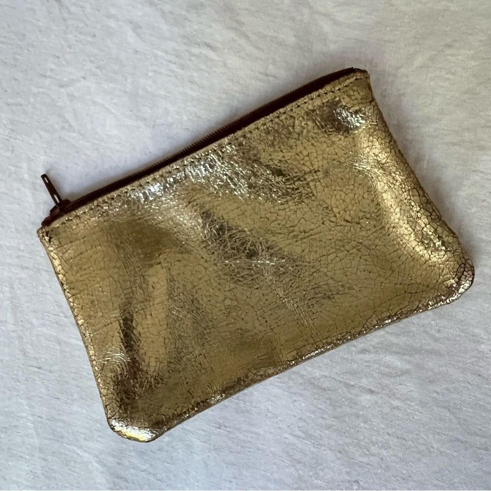 Gold Crackle Coin Pouch